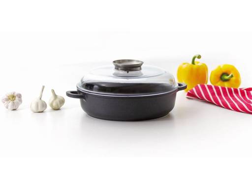 Patelnia głęboka z pokrywą z Aroma Knob System 28 cm Magnat